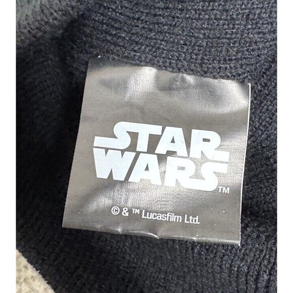 STAR WARS Beanie Hat Cap Stretch Black White Knit Adult The Last Jedi Promotion - Picture 3 of 4
